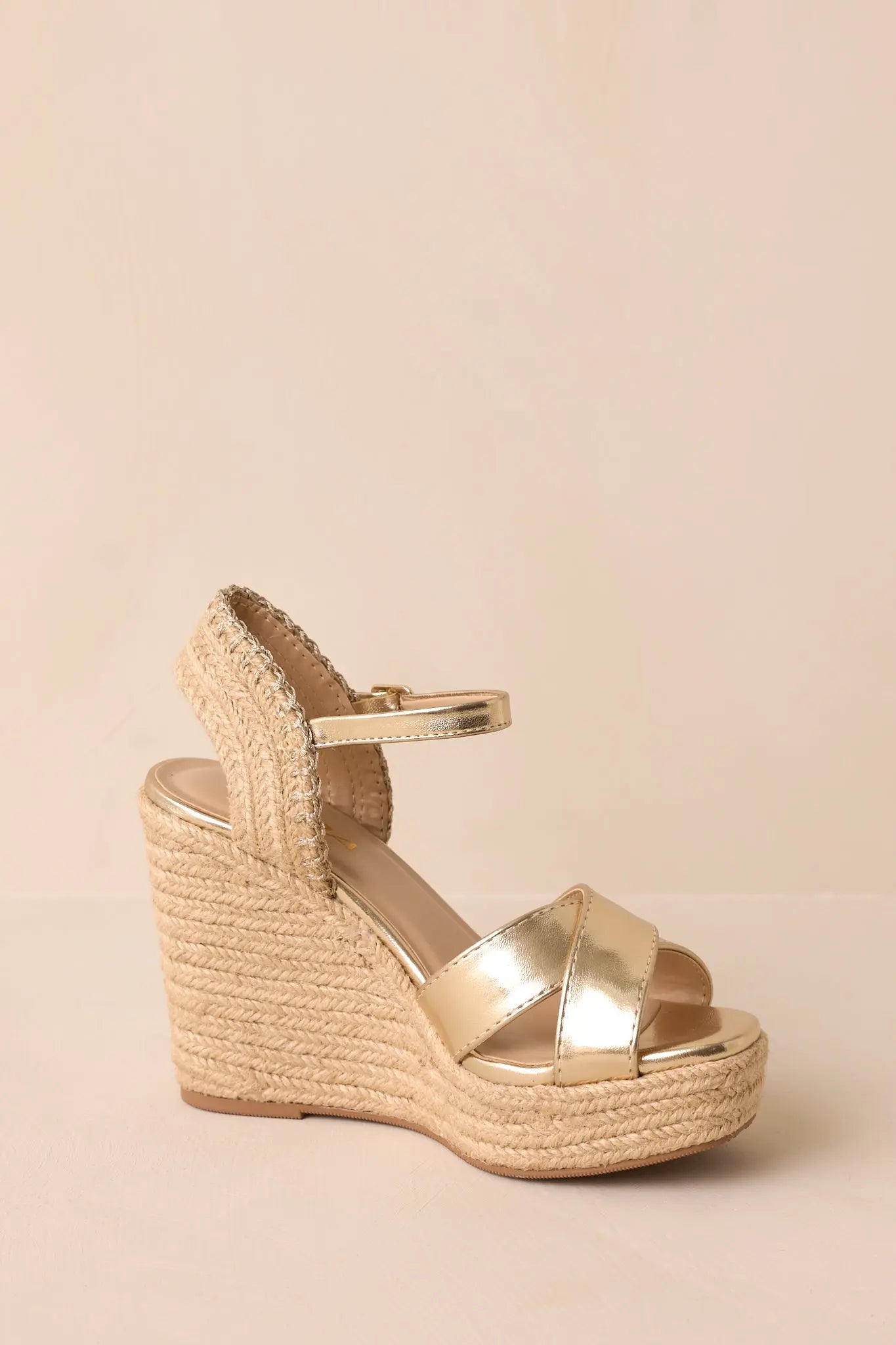 Women's Lovely Steps Gold Platform Wedges | Heel Measures 4.25" thick 6