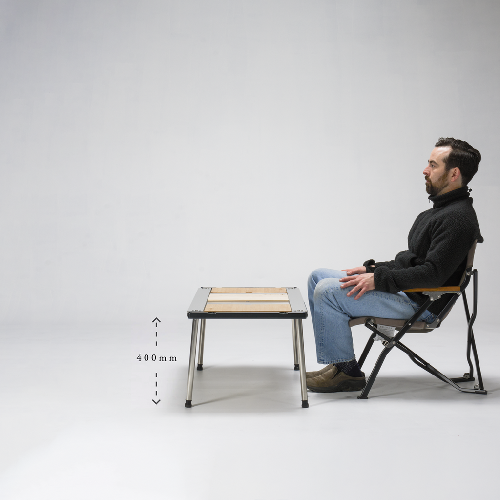 Low folding beach chair studio view
