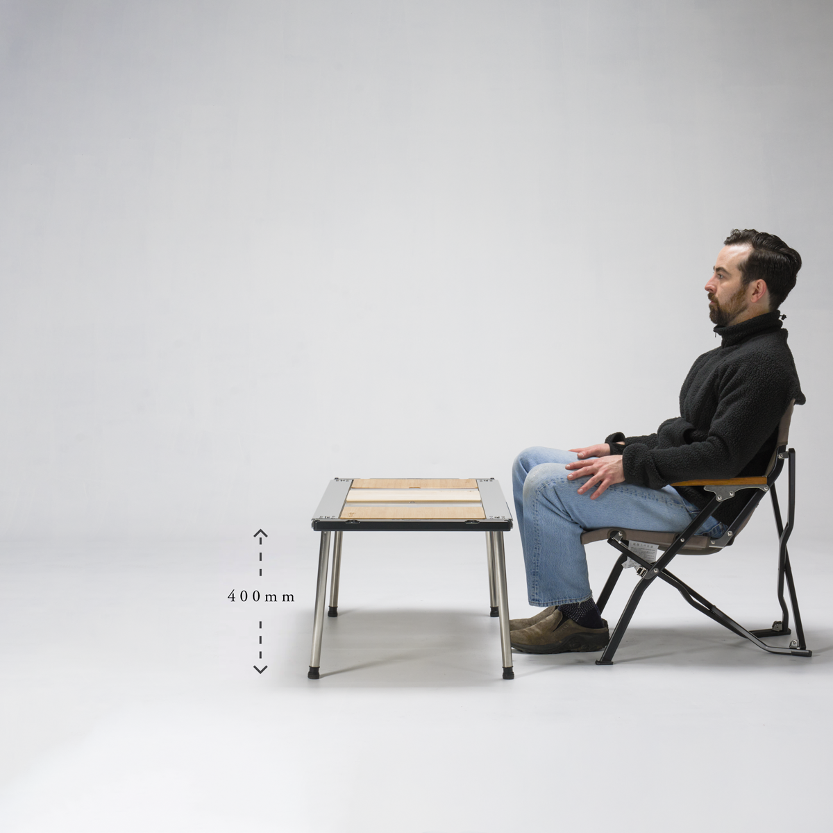 Low folding beach chair studio view