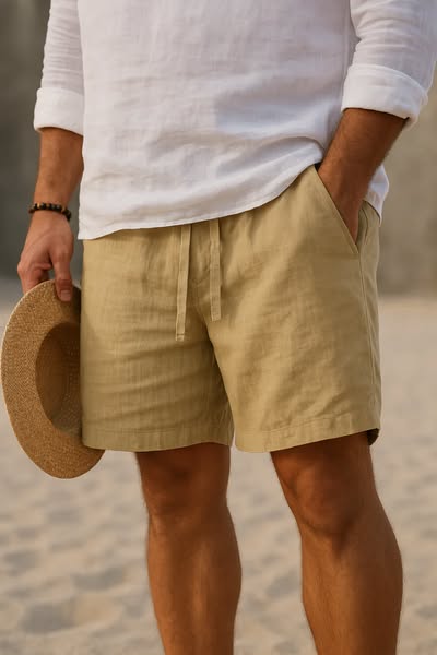 Luca Collection | Men's Shorts with Breathable Cotton-Linen Blend | Lightweight Summer Design for Ultimate Comfort