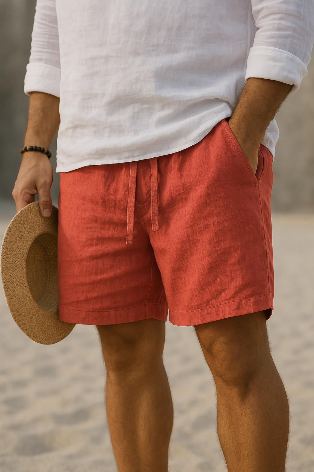 Luca Collection | Men's Shorts with Breathable Cotton-Linen Blend | Lightweight Summer Design for Ultimate Comfort