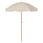 Luxe Beach Parasol | Stylish Butternut Stripe with UPF50 Protection | All-Day Beach Shade for Ultimate Sun Safety