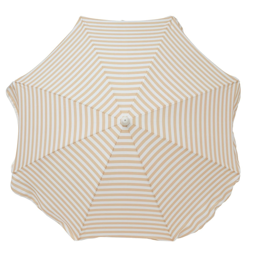Luxe Beach Parasol | Stylish Butternut Stripe with UPF50 Protection | All-Day Beach Shade for Ultimate Sun Safety
