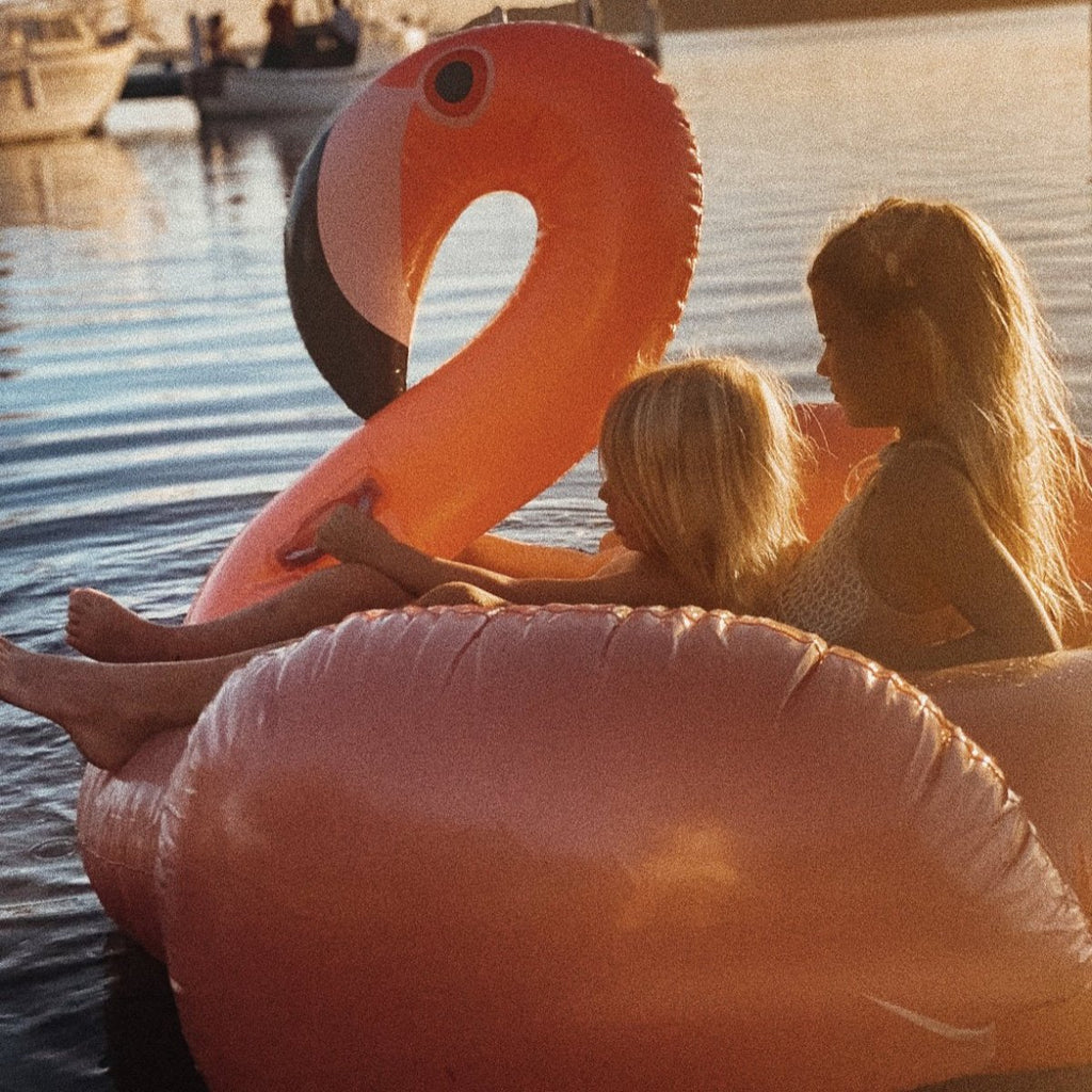 Luxe Ride-On Pool Float | Rose Gold Flamingo with Recessed Seating | Fun and Stylish Floaties for Adults