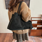 Luxe | Women's Black Tote Bag with Spacious Interior & Ergonomic Handles | Stylish Faux Leather for Everyday Use
