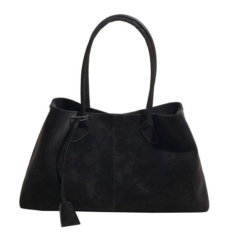 Luxe | Women's Black Tote Bag with Spacious Interior & Ergonomic Handles | Stylish Faux Leather for Everyday Use