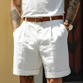 Men's Pleated Chino Shorts – Straight Fit Summer Short