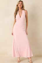 Women's MINKPINK Amelia Soft Pink Halter Midi Dress | 95% Polyester & 5% Elastane 3