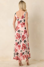 Women's MINKPINK Arabella Red Floral Mesh Midi Dress | 100% Polyester 7