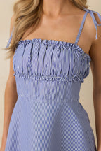 Women's MINKPINK Avery Blue Stripe Mini Dress | 100% Polyester 1