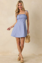 Women's MINKPINK Avery Blue Stripe Mini Dress | 100% Polyester 2