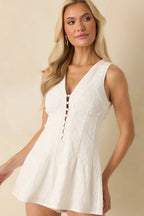 Women's MINKPINK Daphne White Cotton Jacquard Button-Up Playsuit | 100% Cotton 4