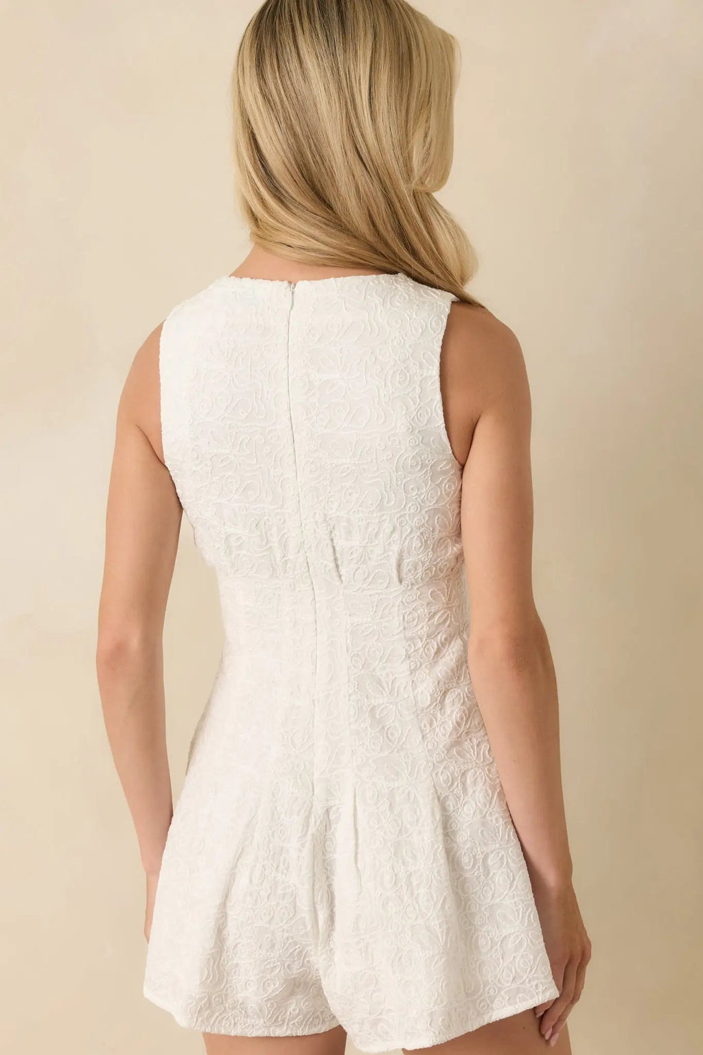 Women's MINKPINK Daphne White Cotton Jacquard Button-Up Playsuit | 100% Cotton 7