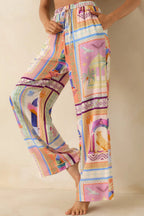 Women's MINKPINK Elysia White Multi Tropical Tile Print Drawstring Pants | 100% Viscose 3