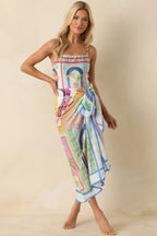 Women's MINKPINK Elysia White Multi Tropical Tile Print Sarong | Measures 58" L x 45" W 5