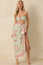 Women's MINKPINK Soleil Green Stripe Mermaid Sarong | 100% Viscose 0