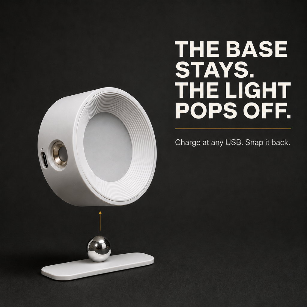Magnetic Wall Light — 360° Rotatable, Rechargeable Touch Lamp