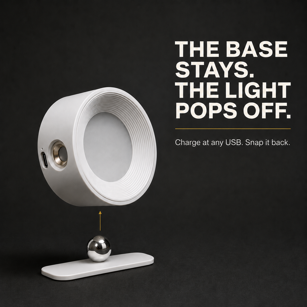 Magnetic Wall Light — 360° Rotatable, Rechargeable Touch Lamp