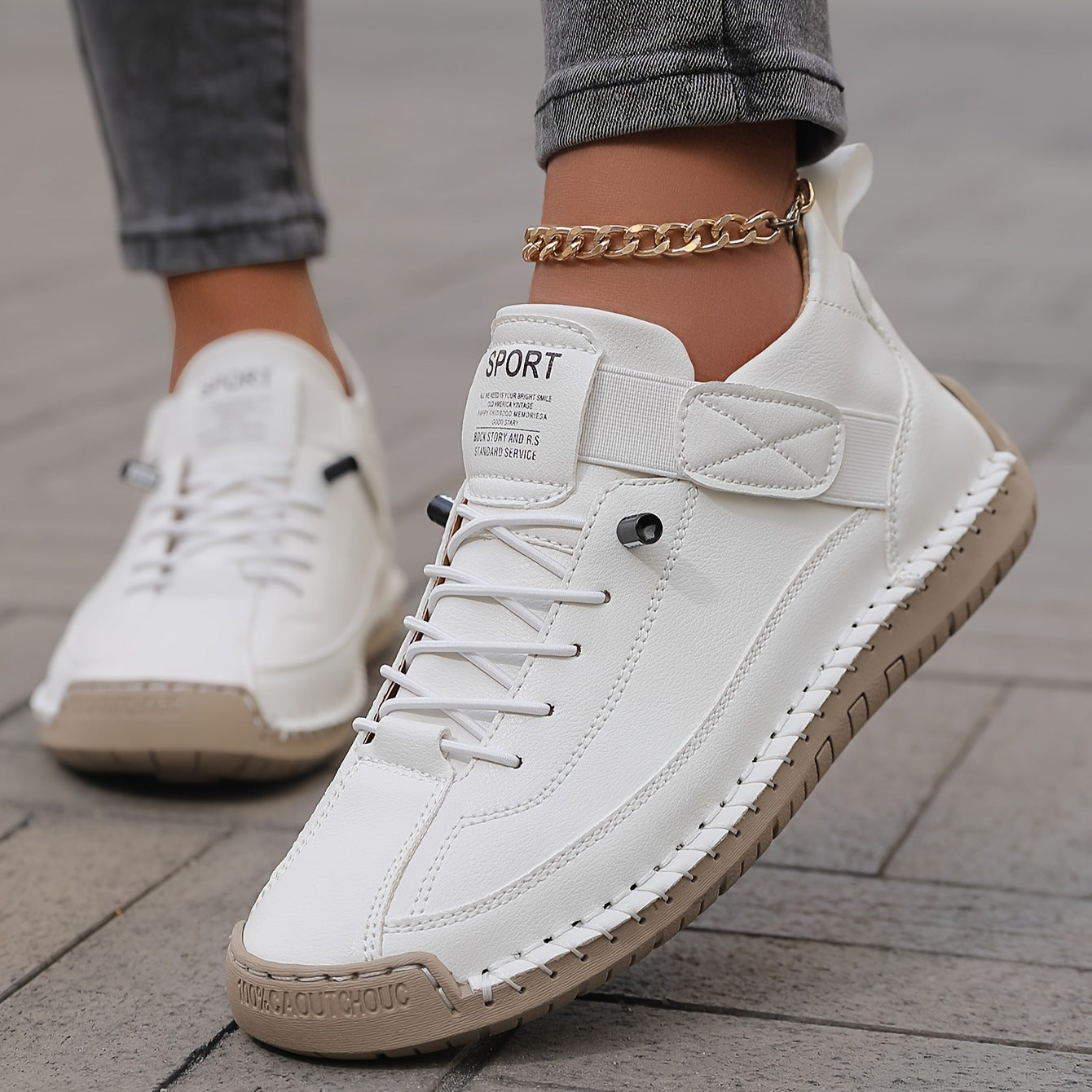 White women's lightweight breathable sneaker