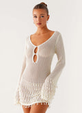 Women's Majestic Collection | Women's Crochet Mini Dress with Beaded Details | Flirty Style for Night Out | Mini length  0