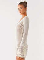 Women's Majestic Collection | Women's Crochet Mini Dress with Beaded Details | Flirty Style for Night Out | Mini length  1