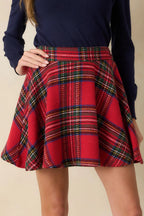 Women's Make It Fun Red Multi Plaid Flared Mini Skirt | 100% Polyester 4