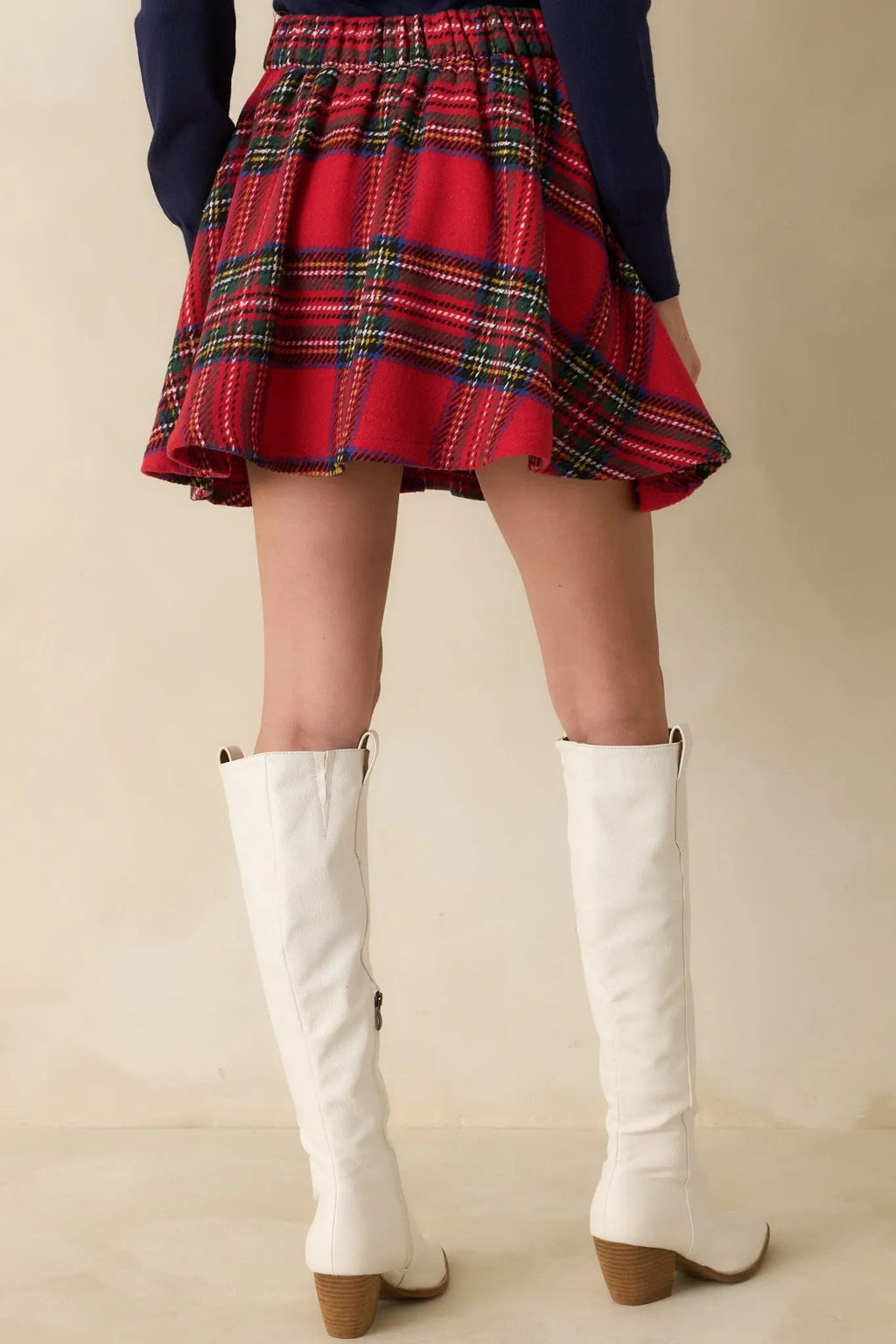 Women's Make It Fun Red Multi Plaid Flared Mini Skirt | 100% Polyester 7
