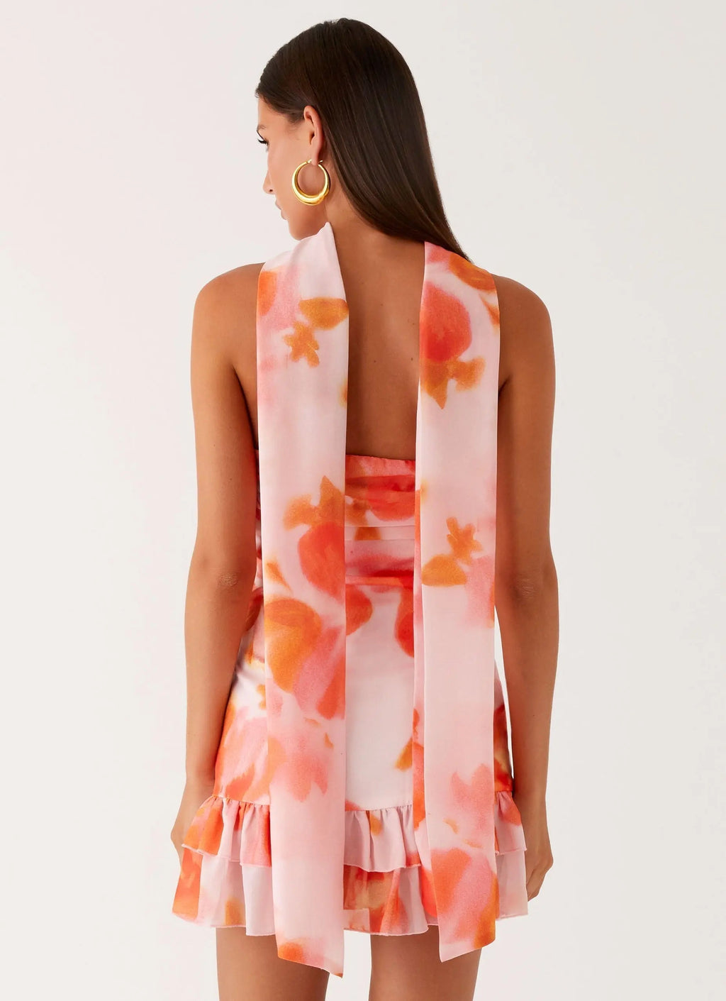 Women's Manon Collection | Scarf Mini Dress with Ruched Side & Frilled Hemline | Exclusive Print for Summer Styling - Wo 1