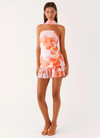 Women's Manon Collection | Scarf Mini Dress with Ruched Side & Frilled Hemline | Exclusive Print for Summer Styling - Wo 3