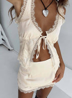 Women's Mavie Satin Set Champagne | Matching satin set 3