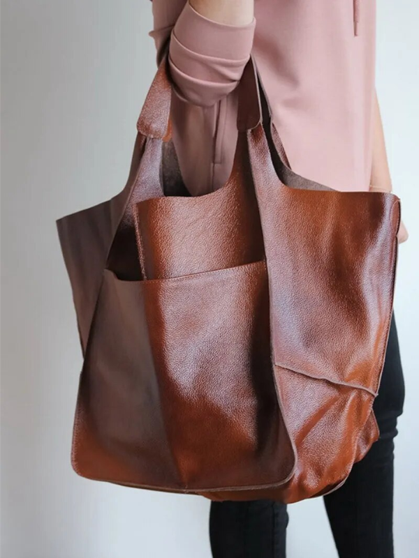 Maxine Collection | Leather Tote Bag with Durable PU Design | Stylish Beach Bag for Everyday Use