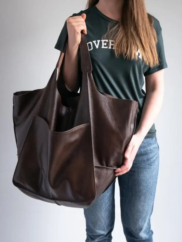 Maxine Collection | Leather Tote Bag with Durable PU Design | Stylish Beach Bag for Everyday Use