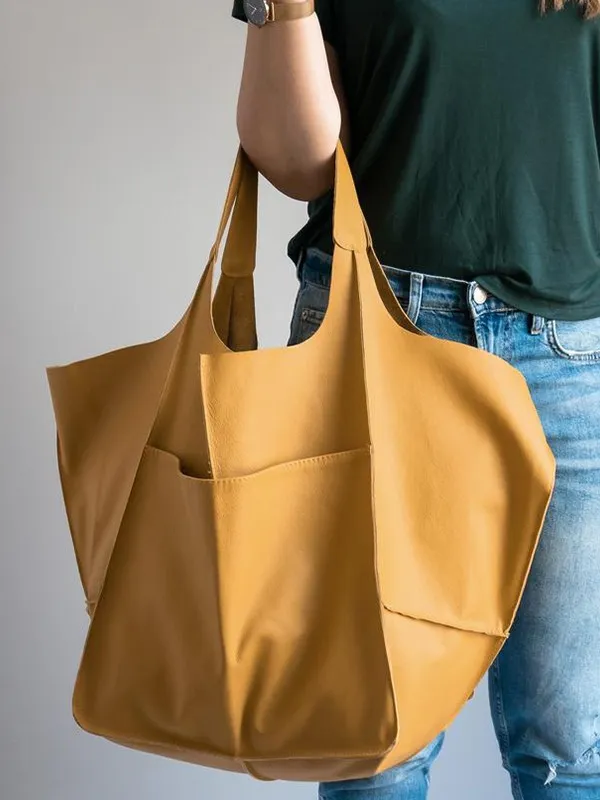 Maxine Collection | Leather Tote Bag with Durable PU Design | Stylish Beach Bag for Everyday Use