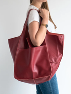 Maxine Collection | Leather Tote Bag with Durable PU Design | Stylish Beach Bag for Everyday Use