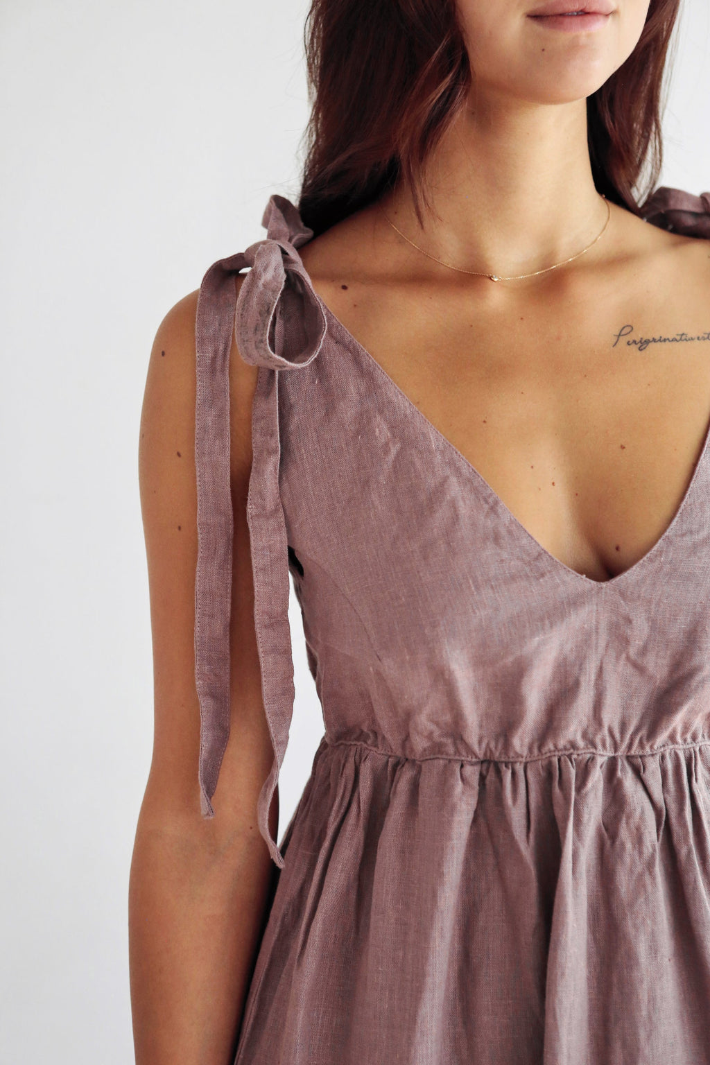Women's Maxi Dress with Adjustable Ties – Flattering Linen Sundress