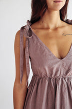 Women's Maxi Dress with Adjustable Ties – Flattering Linen Sundress