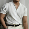 Men's collared polo shirt in White