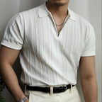 Men's collared polo shirt in White