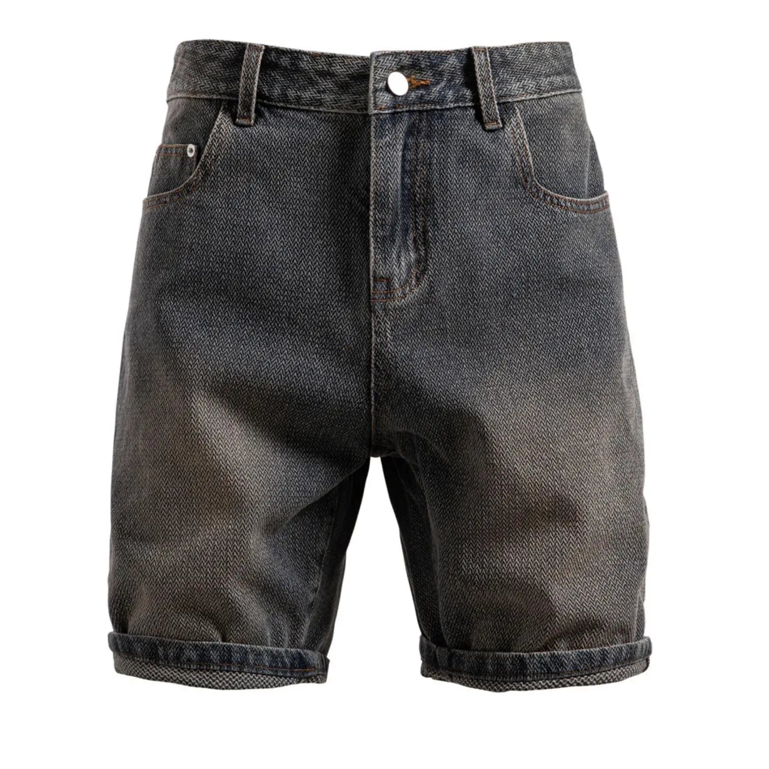 Men Summer Retro Casual Denim Shorts Slim Fit Comfortable Denim Shorts