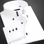 Women's Men’s Button-Up Dress Shirt with Contrast Buttons | Fit: Regular fit 0