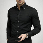 Women's Men’s Button-Up Dress Shirt with Contrast Buttons | Fit: Regular fit 4