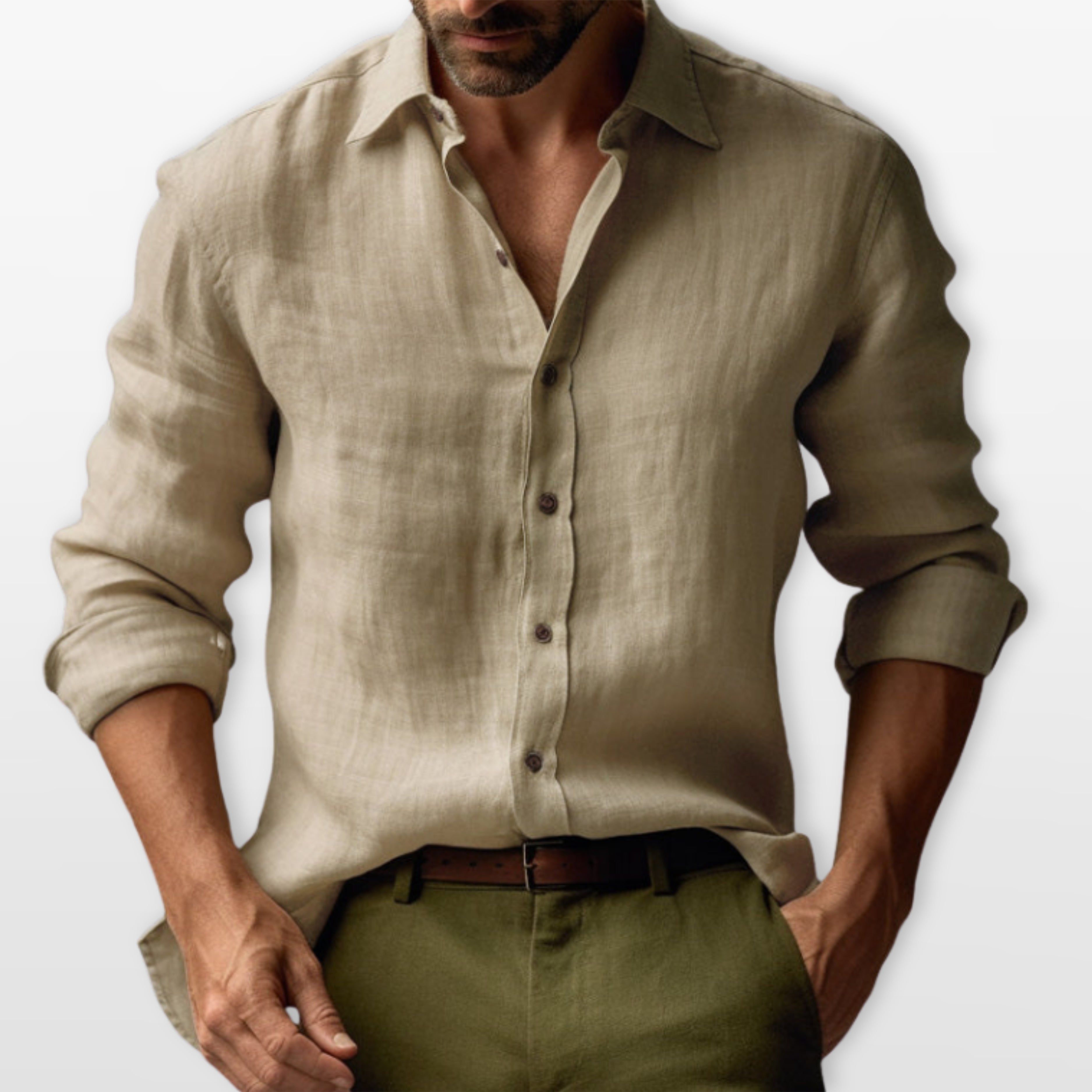 Men's Casual Linen Button Shirt with Relaxed Fit | Lightweight & Versatile Style for Effortless Comfort