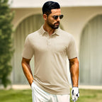 Men's Cotton Polo Shirts - Breathable Short Sleeve Golf Tee