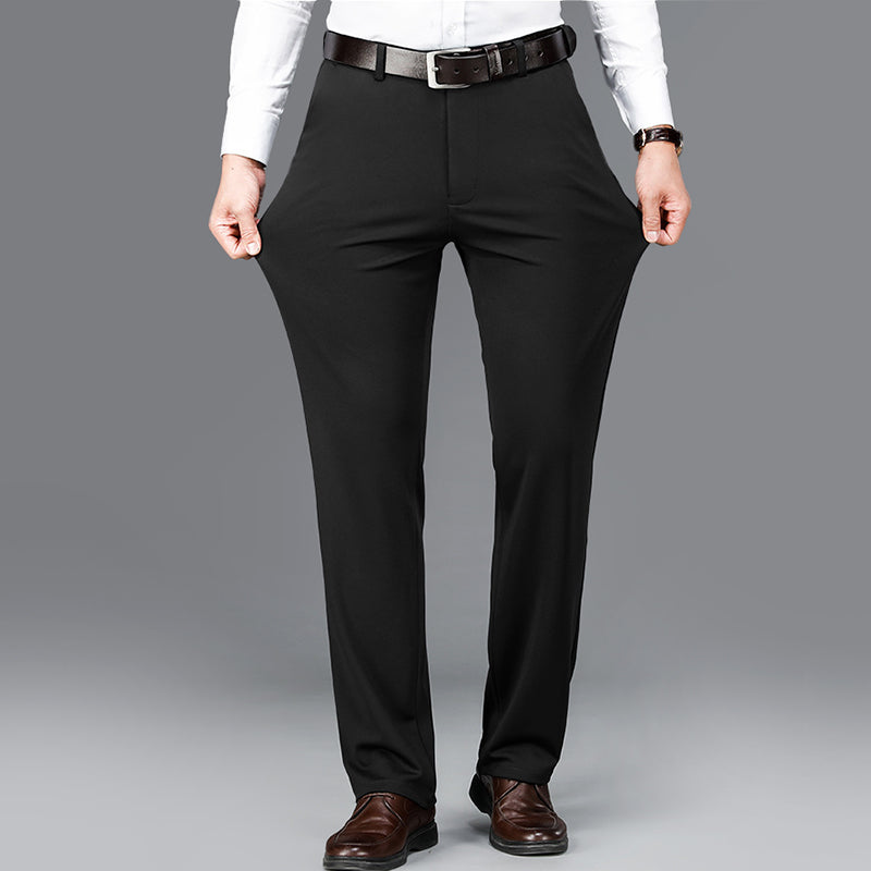 Women's Men’s Elastic Business Pants with Fleece Lining | Length: Full length 3