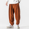 Women's Men’s Loose Corduroy Pants with Elastic Cuffs | Length: Full length 0