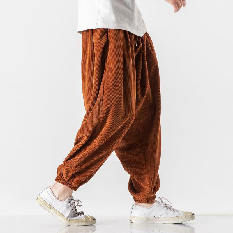 Women's Men’s Loose Corduroy Pants with Elastic Cuffs | Length: Full length 4