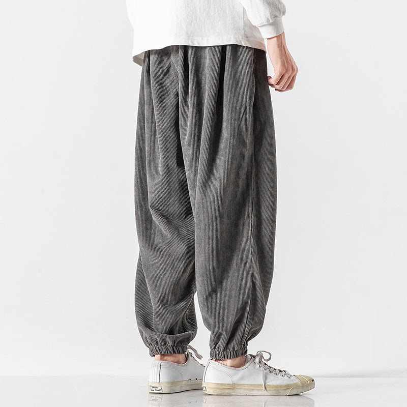 Women's Men’s Loose Corduroy Pants with Elastic Cuffs | Length: Full length 5