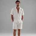 Men's Outfit | Short Sleeve Linen Summer Set with Breathable Fabric | Stylish Comfort for Warm Weather