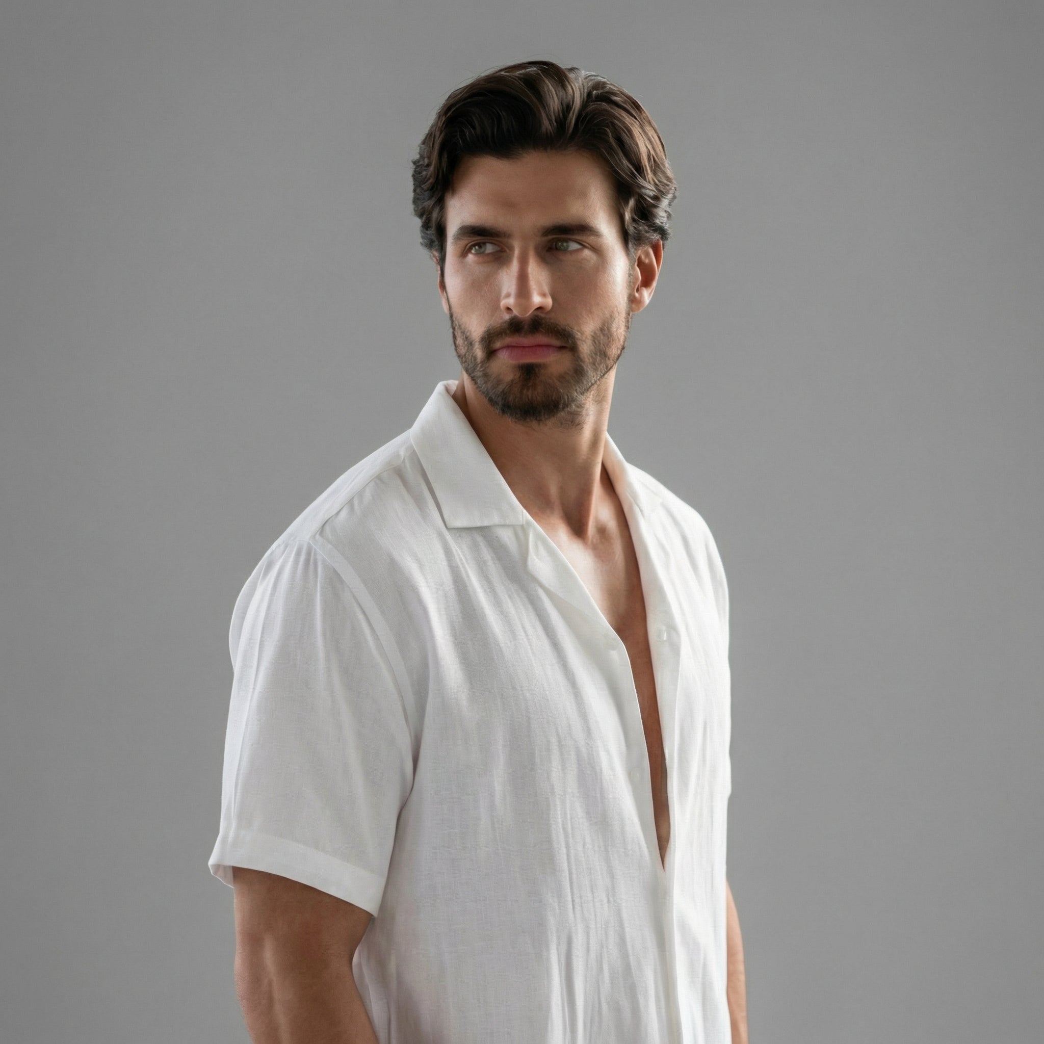 Men's Outfit | Short Sleeve Linen Summer Set with Breathable Fabric | Stylish Comfort for Warm Weather
