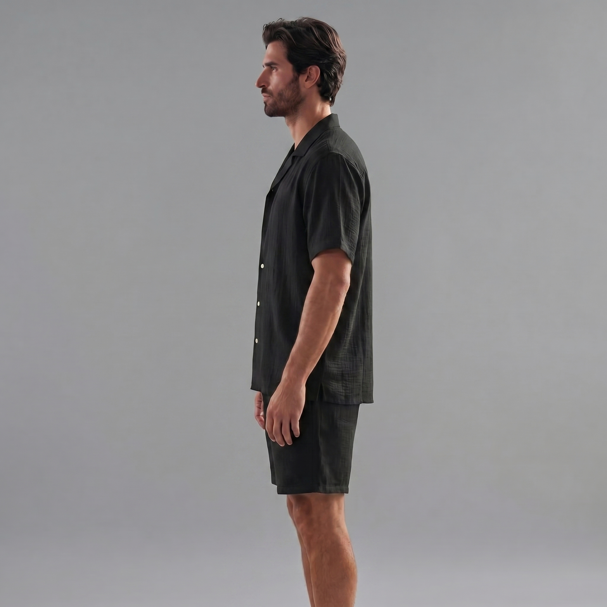 Men's Outfit | Short Sleeve Linen Summer Set with Breathable Fabric | Stylish Comfort for Warm Weather